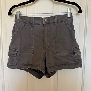 Hollister Grey Cargo Ultra High-Rise Mom Short